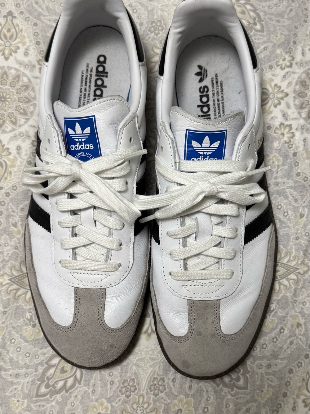 adidas White, Black & Gray Retro Court Sneakers